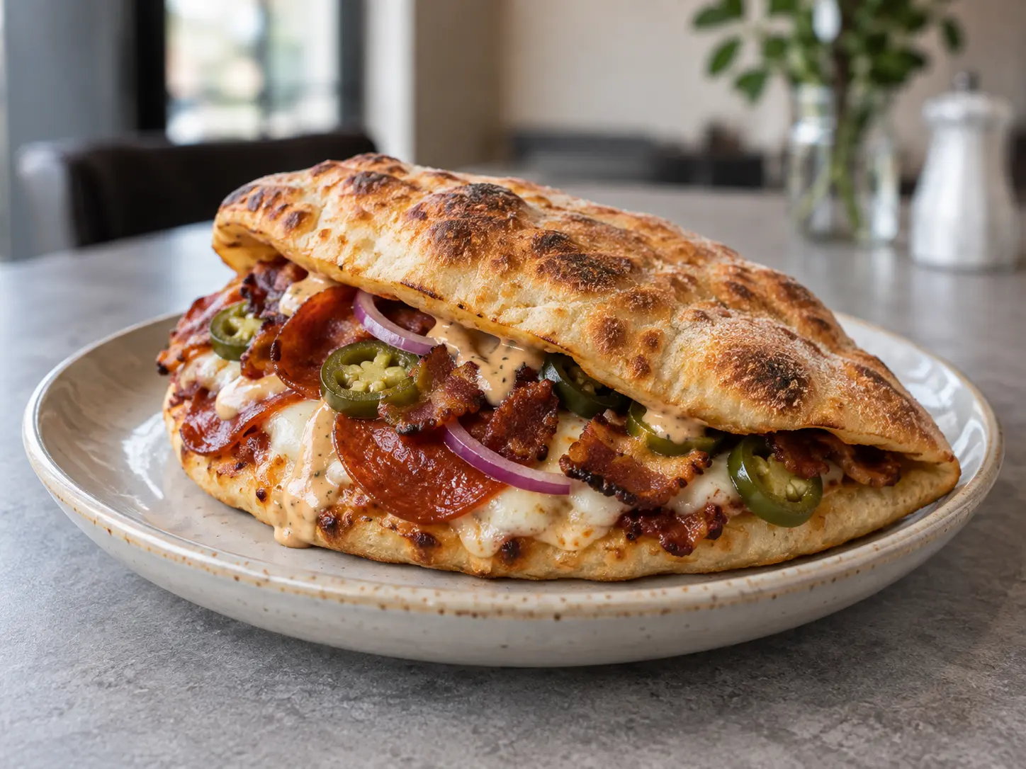 Signature Arya's Pizza Sandwich
